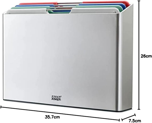Joseph Joseph Folio Large 4 Chopping Boards & Storage Case Silver Coast