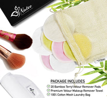 Load image into Gallery viewer, Bamboo Reusable Cotton Pads & Soft Velour Makeup Towel