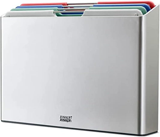 Joseph Joseph Folio Large 4 Chopping Boards & Storage Case Silver Coast