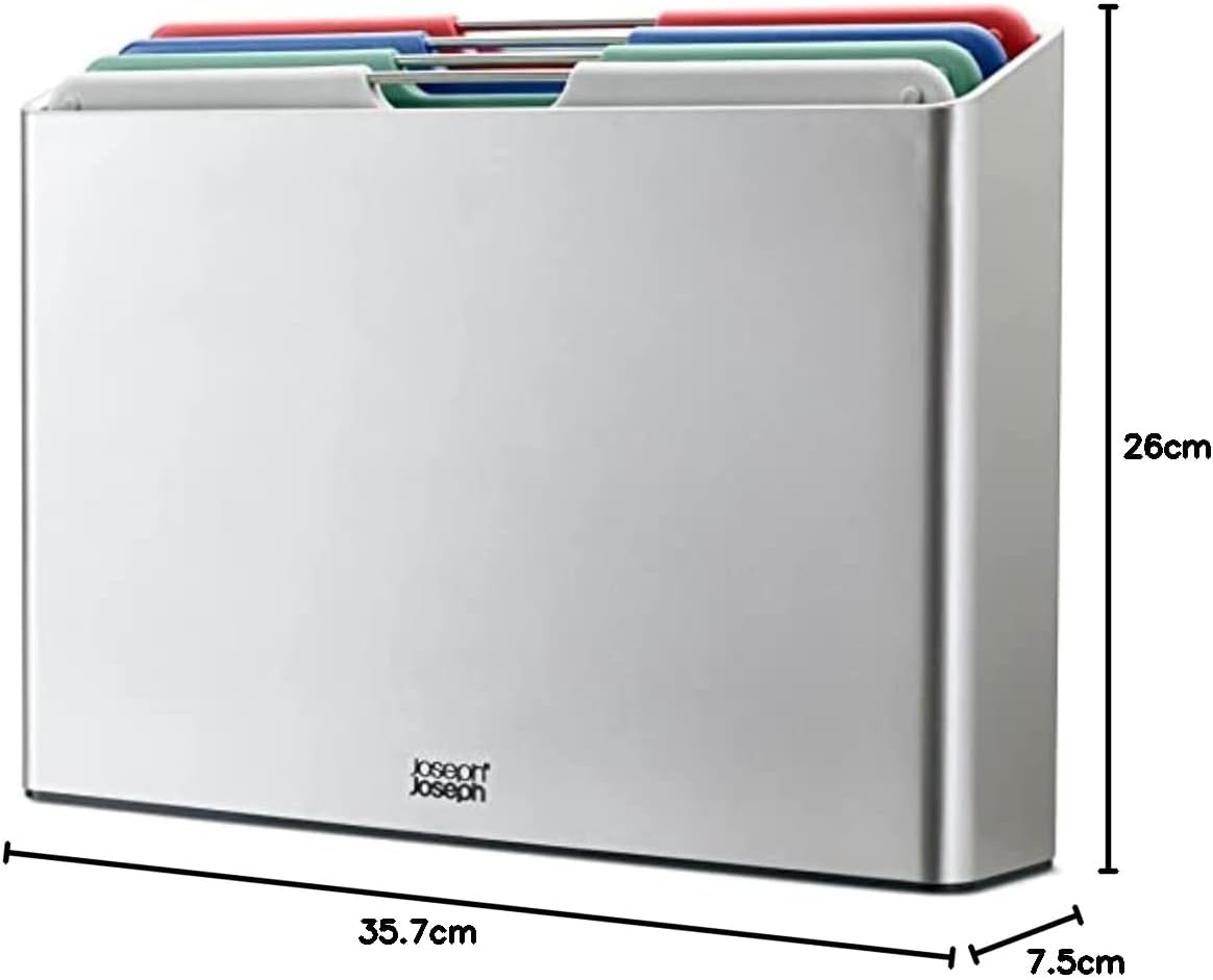 Joseph Joseph Folio Large 4 Chopping Boards & Storage Case Silver Coast