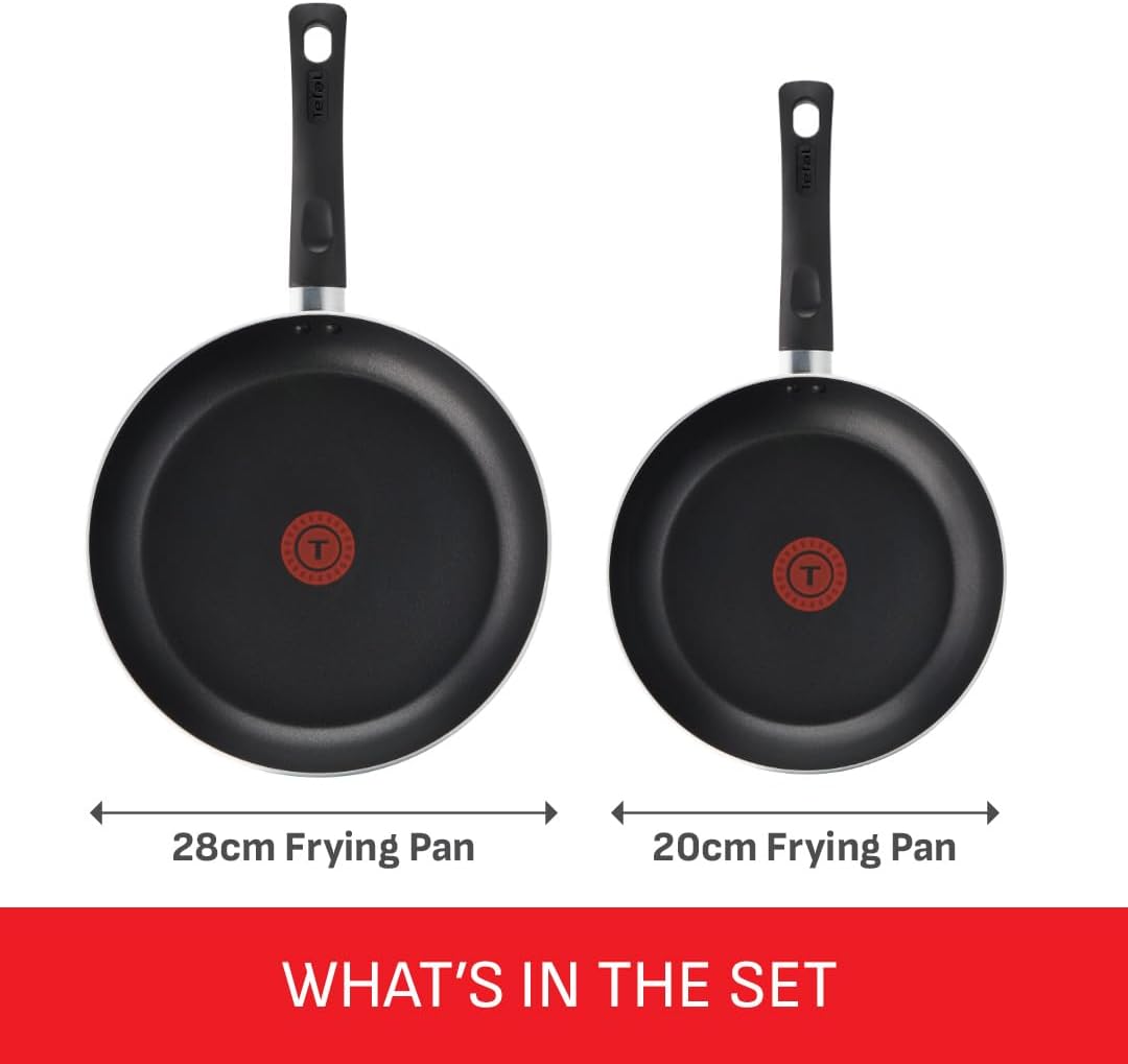 Tefal Taste Non-Stick Frying Pan Set 20cm & 28cm Thermo-Spot Non-Induction New