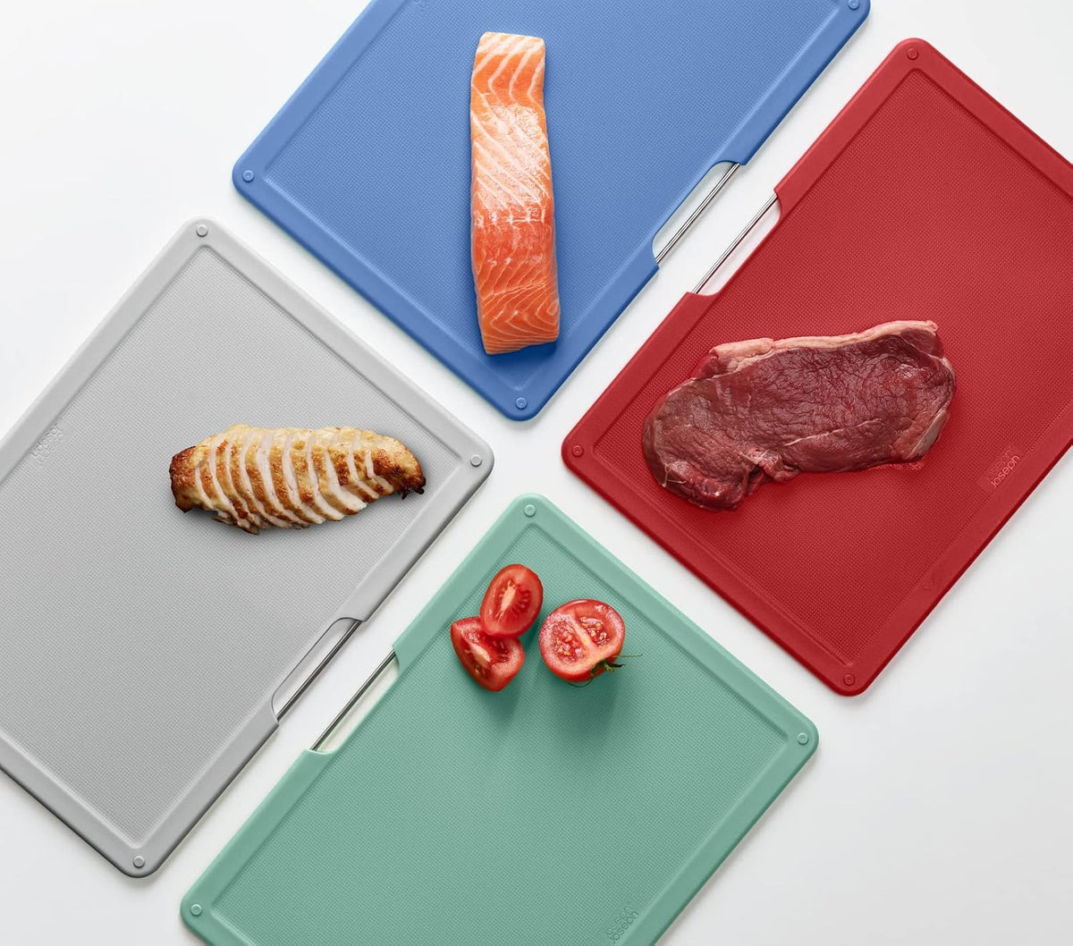 Joseph Joseph Folio Large 4 Chopping Boards & Storage Case Silver Coast