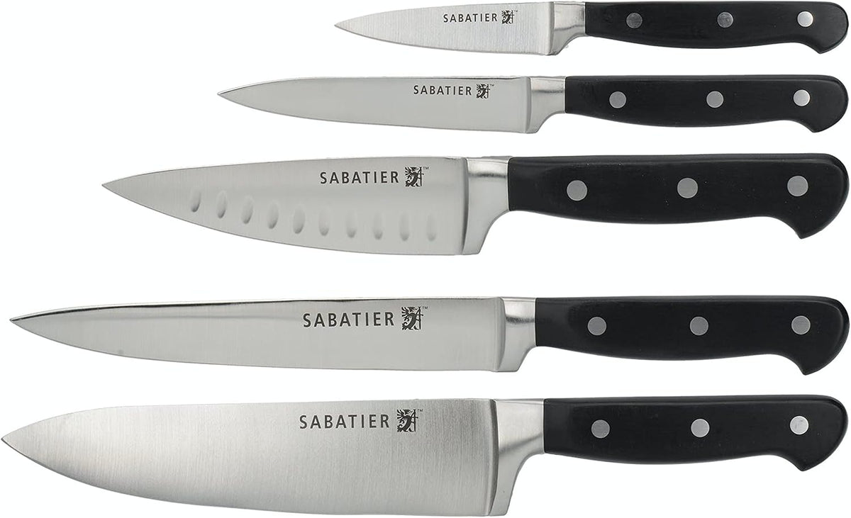Sabatier Edgekeeper Knife Set with Acacia Wood Block – Grey, New Open Box