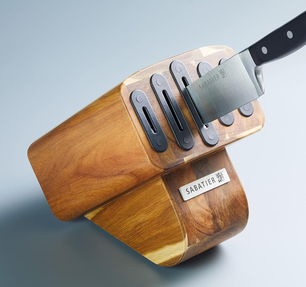 Sabatier Edgekeeper Knife Set with Acacia Wood Block – Grey, New Open Box