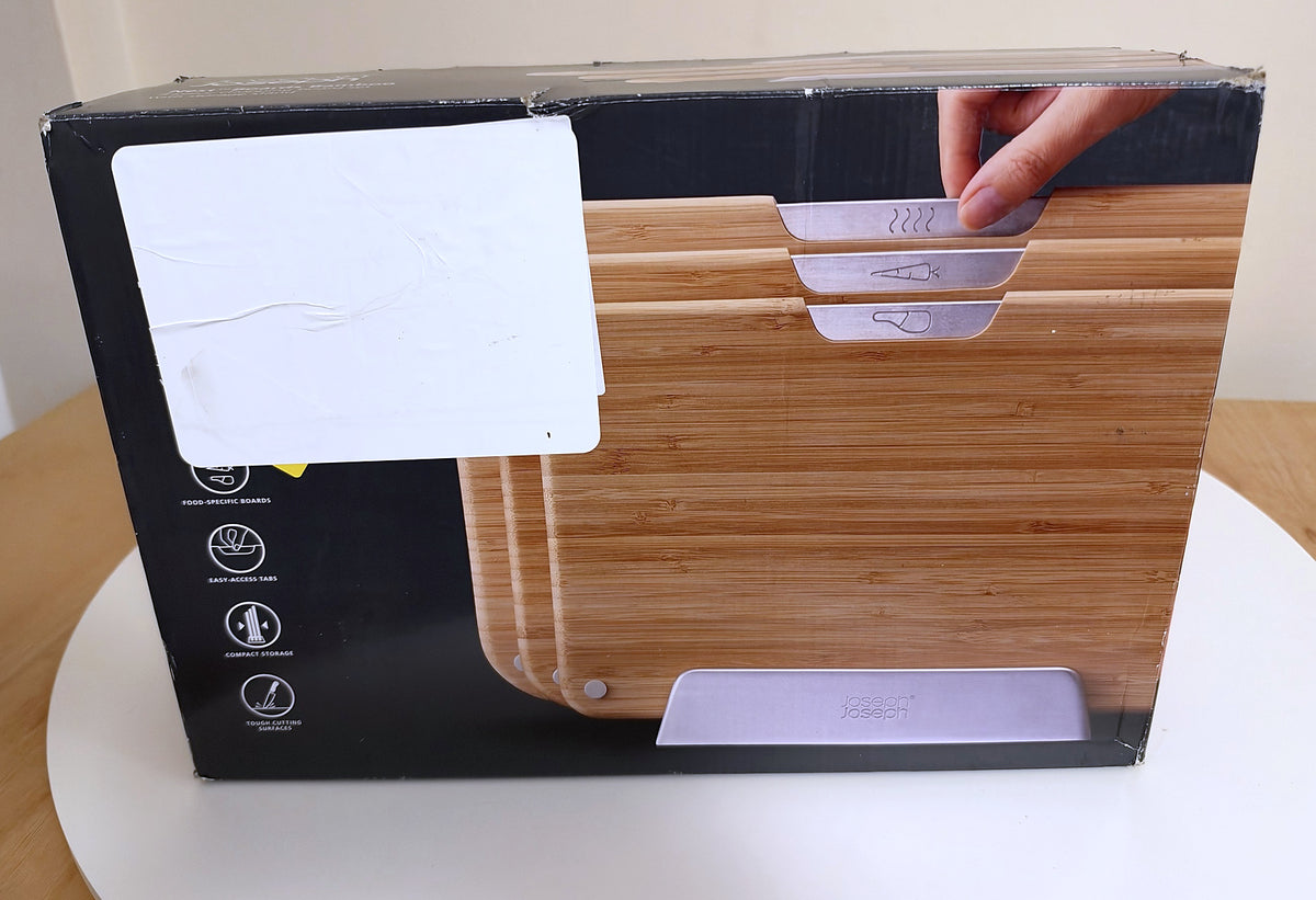 Joseph Joseph Nest Bamboo Chopping Board Set with Stand – Used, Medium Board Cracked