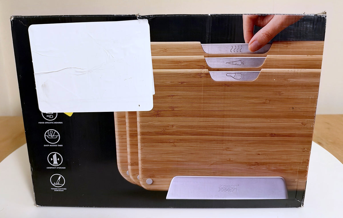 Joseph Joseph Nest Bamboo Chopping Board Set with Stand – Used, Medium Board Cracked