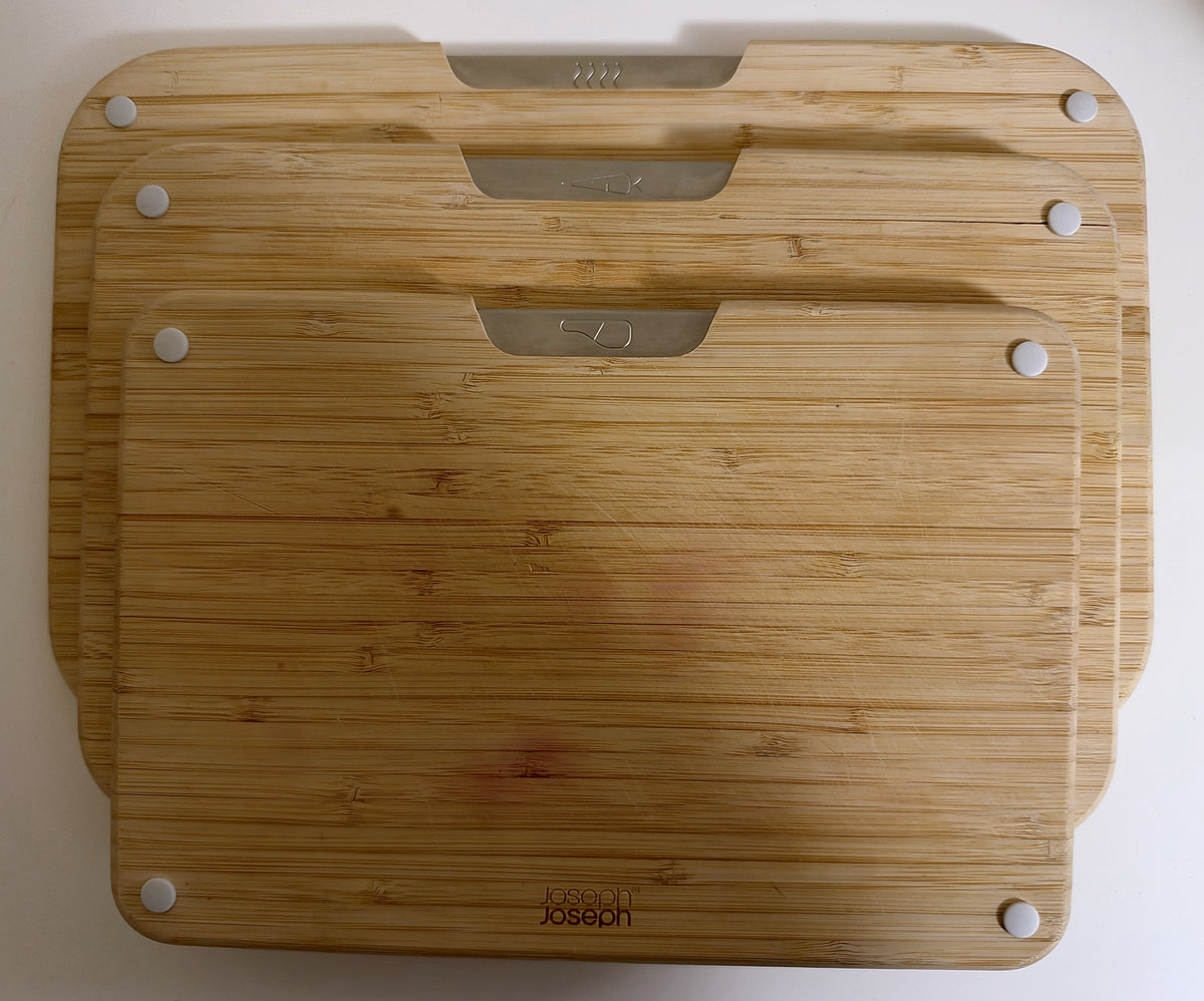 Joseph Joseph Nest Bamboo Chopping Board Set with Stand – Used, Medium Board Cracked