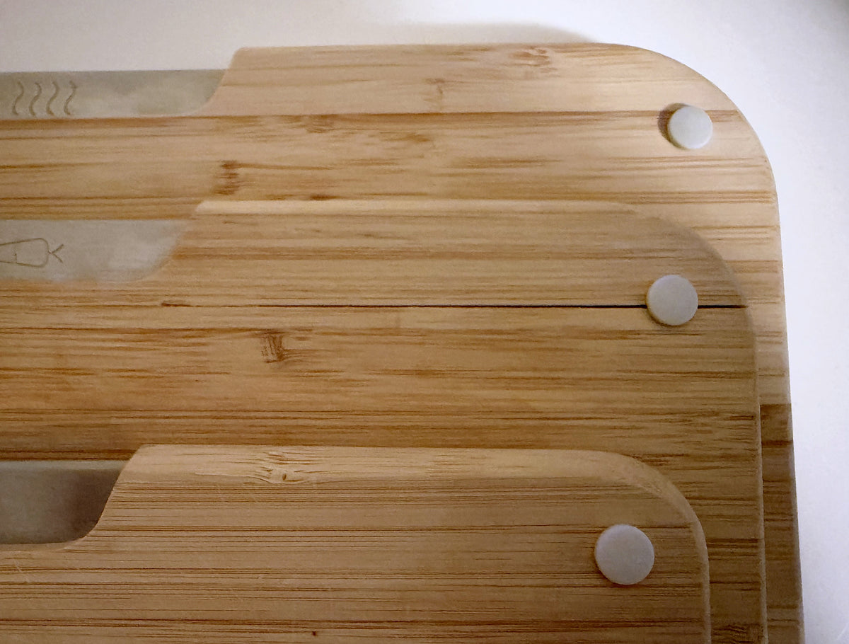 Joseph Joseph Nest Bamboo Chopping Board Set with Stand – Used, Medium Board Cracked