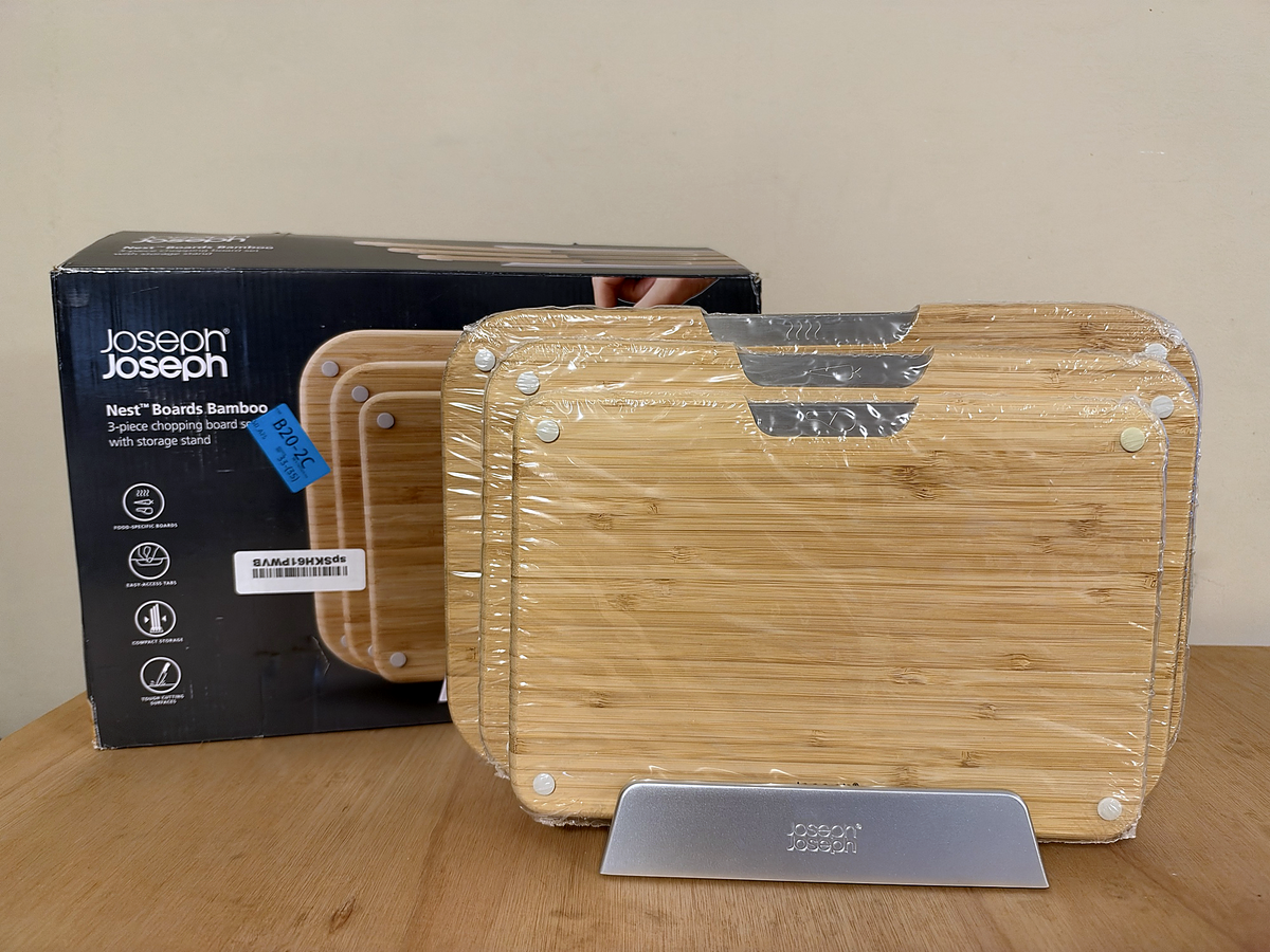 Joseph Joseph Nest™ Boards 3-Piece Bamboo Chopping Board Set with Stand | Open Box