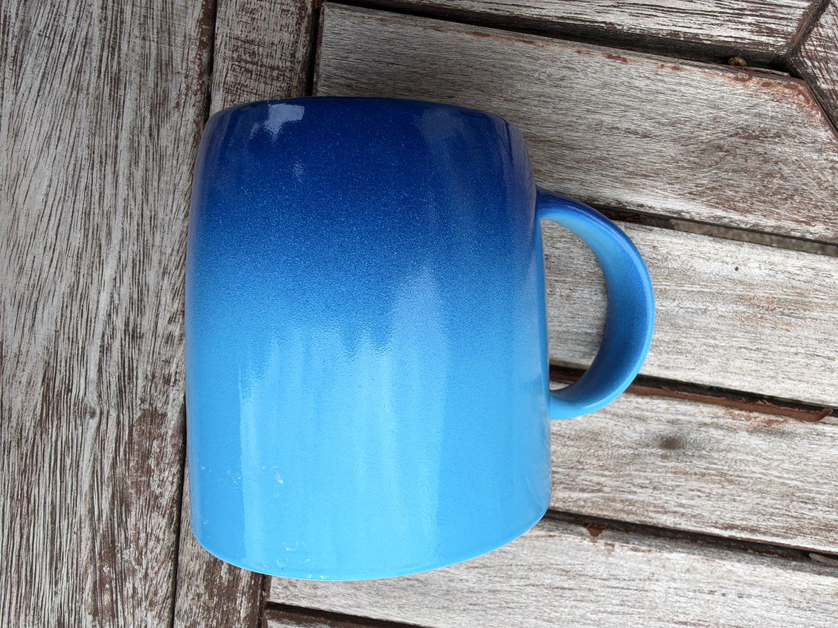 FiNeWaY Set of 6 Stoneware Coffee Tea Mugs 325ml Colourful Ombre Ceramic Boxed