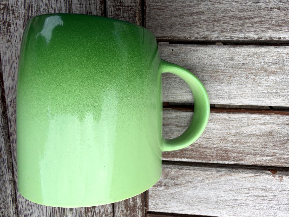 FiNeWaY Set of 6 Stoneware Coffee Tea Mugs 325ml Colourful Ombre Ceramic Boxed
