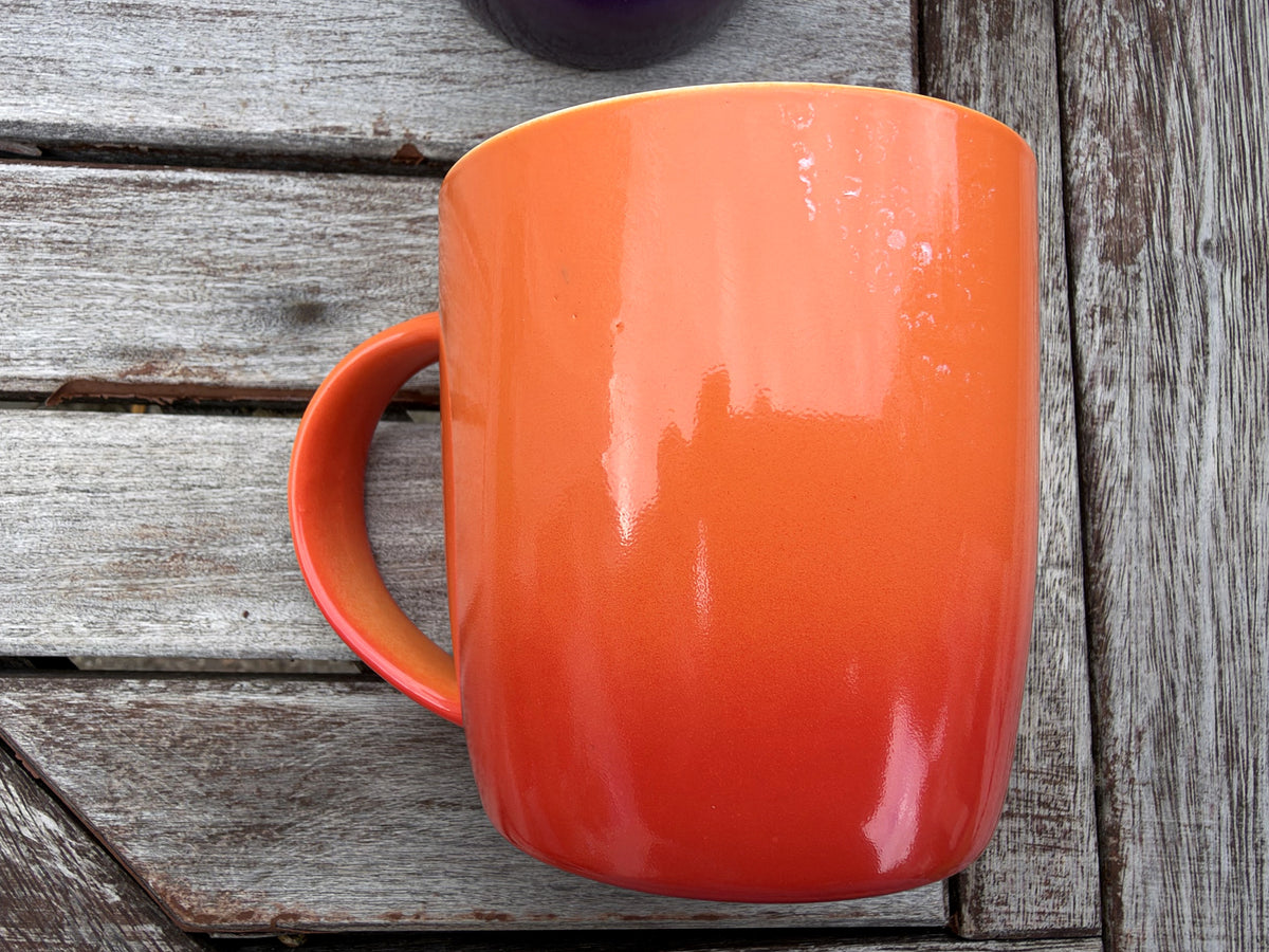 FiNeWaY Set of 6 Stoneware Coffee Tea Mugs 325ml Colourful Ombre Ceramic Boxed