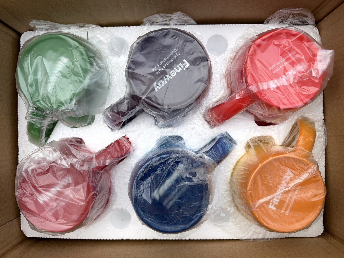 FiNeWaY Set of 6 Stoneware Coffee Tea Mugs 325ml Colourful Ombre Ceramic Boxed