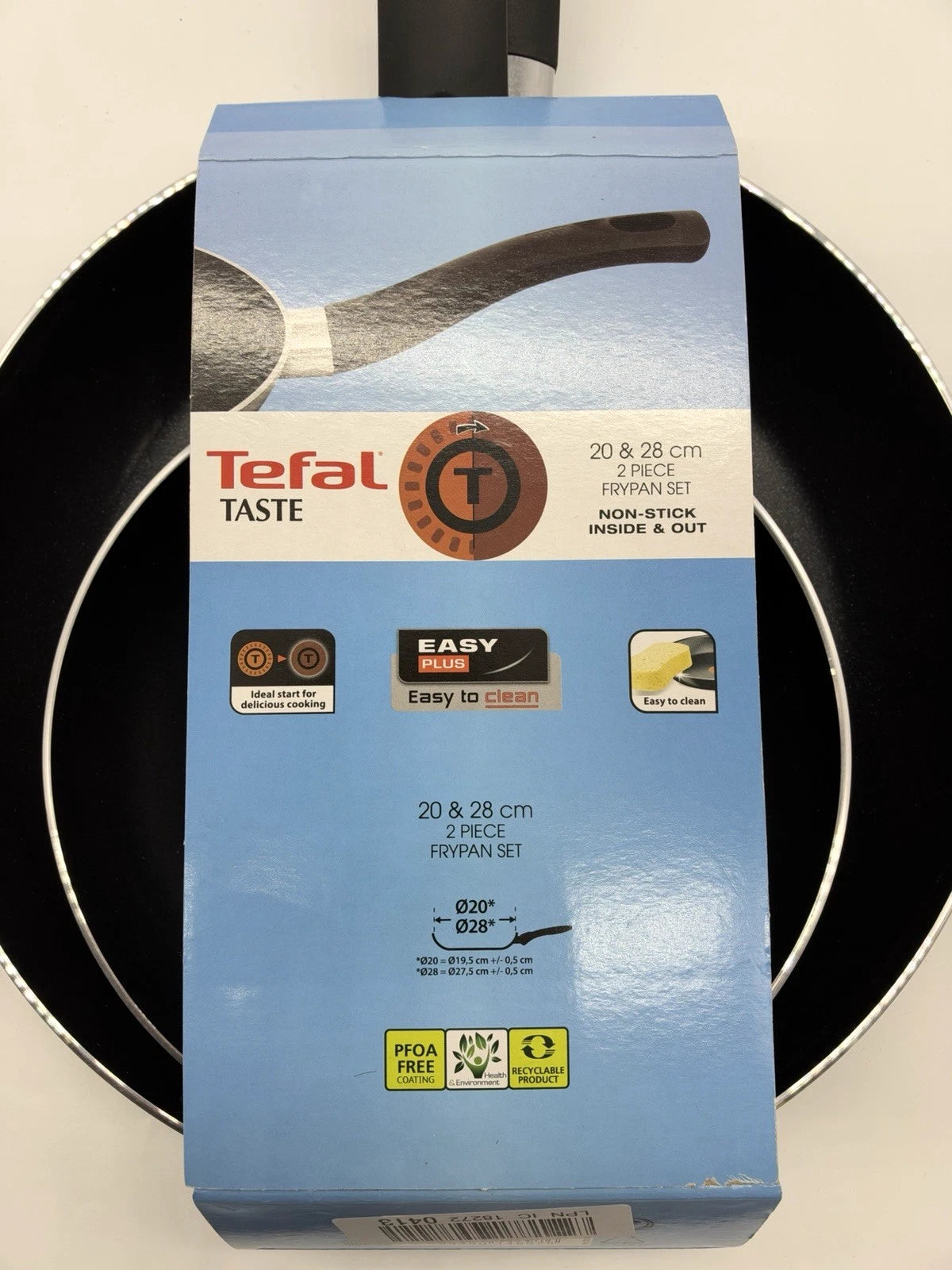 Tefal Taste Non-Stick Frying Pan Set 20cm & 28cm Thermo-Spot Non-Induction New