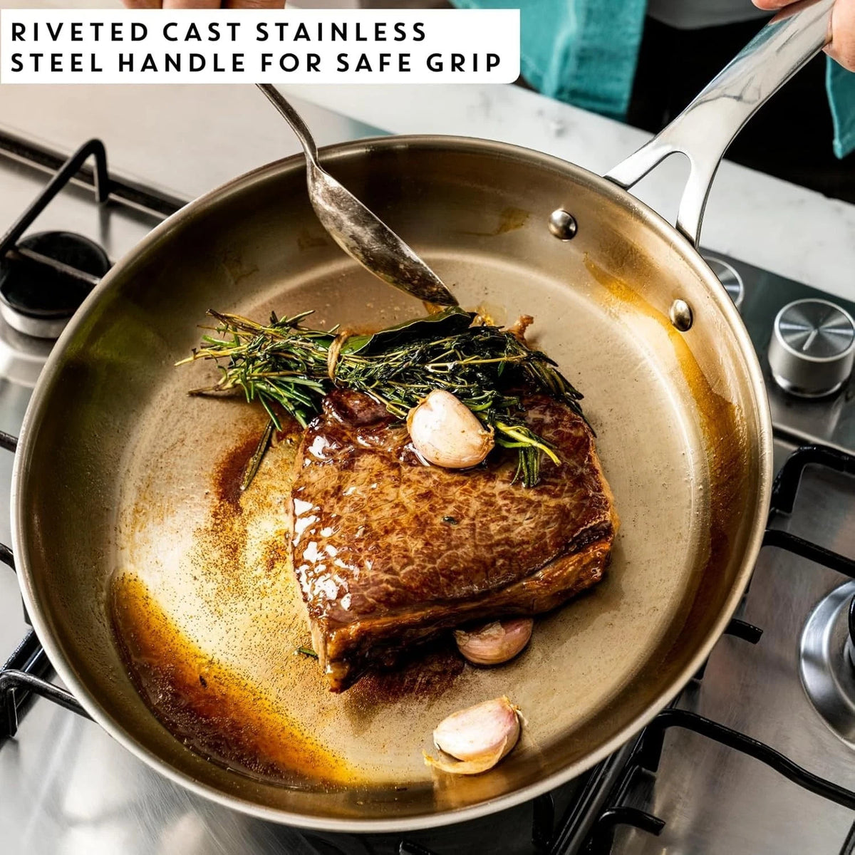 Jamie Oliver by Tefal Cook Smart 24cm stainless steel frying pan – actual item photo 3