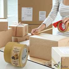 Load image into Gallery viewer, NATEE® Kraft Paper Packaging Tape | Fully Recyclable Sticky Tapes | Strong Eco-Friendly Kraft Paper for Packing Parcels and Boxes  48 Metres x 50mm
