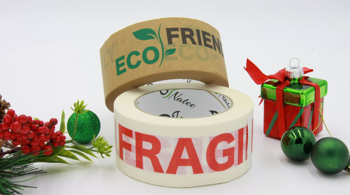 Christmas printed paper packing tape set of 2 rolls – NATEE photo 1