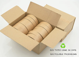 Brown Kraft Paper Packaging Tape Self Adhesive Eco-Friendly 25mm x 50m Rolls