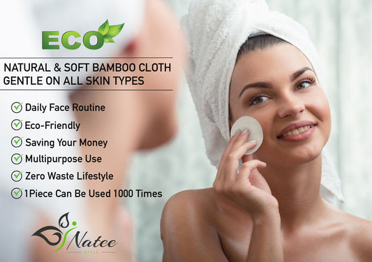 21 reusable bamboo cotton pads with spa headband and laundry bag – NATEE photo 2