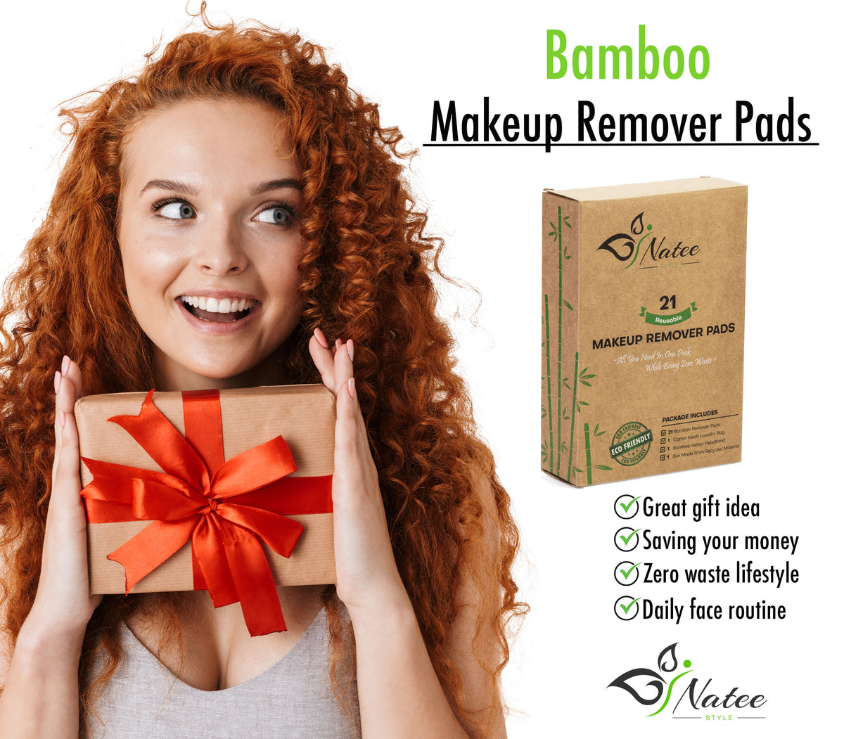 21 reusable bamboo cotton pads with spa headband and laundry bag – NATEE photo 4