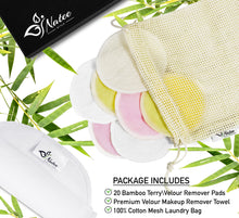 Load image into Gallery viewer, Bamboo Reusable Cotton Pads &amp; Soft Velour Makeup Towel
