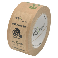 Load image into Gallery viewer, Paper Packaging Tape | Fully Recyclable Rolls | Eco-Friendly Printed Kraft Paper | Fully Recyclable | Brown Sticky Tapes Roll 50m x 50mm
