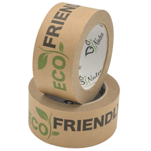 Load image into Gallery viewer, Paper Packaging Tape | Fully Recyclable Rolls | Eco-Friendly Printed Kraft Paper | Fully Recyclable | Brown Sticky Tapes Roll 50m x 50mm
