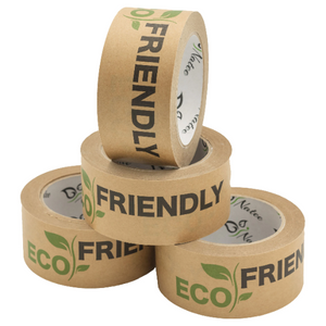 Paper Packaging Tape | Fully Recyclable Rolls | Eco-Friendly Printed Kraft Paper | Fully Recyclable | Brown Sticky Tapes Roll 50m x 50mm