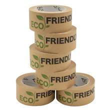 Load image into Gallery viewer, Paper Packaging Tape | Fully Recyclable Rolls | Eco-Friendly Printed Kraft Paper | Fully Recyclable | Brown Sticky Tapes Roll 50m x 50mm
