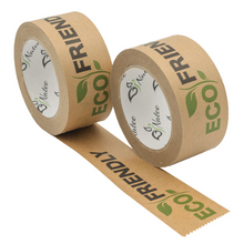 Load image into Gallery viewer, Paper Packaging Tape | Fully Recyclable Rolls | Eco-Friendly Printed Kraft Paper | Fully Recyclable | Brown Sticky Tapes Roll 50m x 50mm
