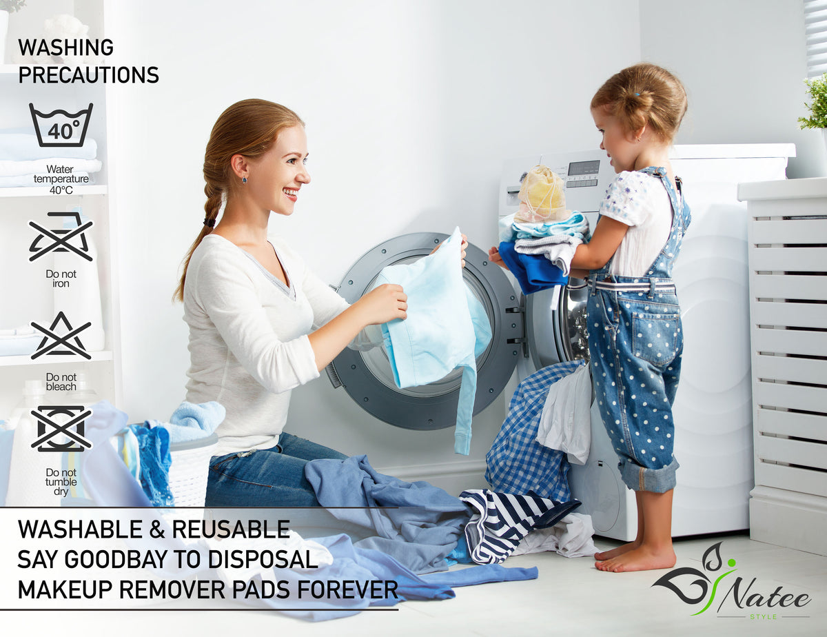 21 reusable bamboo cotton pads with spa headband and laundry bag – NATEE photo 5